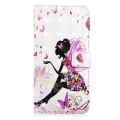 For Samsung Galaxy A40 Oil Embossed 3D Drawing Leather Phone Case(Flower Fairy)