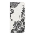 For Samsung Galaxy A20 / A30 Oil Embossed 3D Drawing Leather Phone Case(Lace Flower)