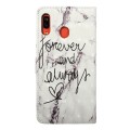 For Samsung Galaxy A20 / A30 Oil Embossed 3D Drawing Leather Phone Case(Words Marble)