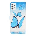 For Samsung Galaxy A73 Oil Embossed 3D Drawing Leather Phone Case(3 Butterflies)