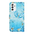 For Samsung Galaxy A82 Oil Embossed 3D Drawing Leather Phone Case(Blue Butterflies)