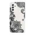 For Samsung Galaxy A82 Oil Embossed 3D Drawing Leather Phone Case(Lace Flower)