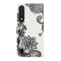 For Samsung Galaxy A10 / M10 Oil Embossed 3D Drawing Leather Phone Case(Lace Flower)