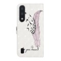 For Samsung Galaxy A10 / M10 Oil Embossed 3D Drawing Leather Phone Case(Feather)