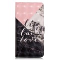 For Samsung Galaxy M20 Oil Embossed 3D Drawing Leather Phone Case(Stitching Marble)