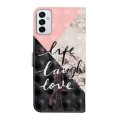 For Samsung Galaxy M23 Oil Embossed 3D Drawing Leather Phone Case(Stitching Marble)