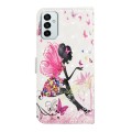 For Samsung Galaxy M23 Oil Embossed 3D Drawing Leather Phone Case(Flower Fairy)