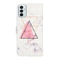 For Samsung Galaxy M23 Oil Embossed 3D Drawing Leather Phone Case(Triangular Marble)