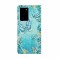 For Samsung Galaxy Note20 Ultra Oil Embossed 3D Drawing Leather Phone Case(Blue Butterflies)