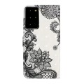 For Samsung Galaxy Note20 Ultra Oil Embossed 3D Drawing Leather Phone Case(Lace Flower)