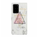 For Samsung Galaxy Note20 Ultra Oil Embossed 3D Drawing Leather Phone Case(Triangular Marble)
