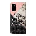 For Samsung Galaxy S20 Oil Embossed 3D Drawing Leather Phone Case(Stitching Marble)