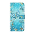 For Samsung Galaxy S20 Oil Embossed 3D Drawing Leather Phone Case(Blue Butterflies)