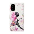 For Samsung Galaxy S20 Oil Embossed 3D Drawing Leather Phone Case(Flower Fairy)