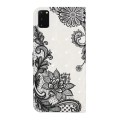 For Samsung Galaxy S20 Oil Embossed 3D Drawing Leather Phone Case(Lace Flower)