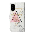 For Samsung Galaxy S20 Oil Embossed 3D Drawing Leather Phone Case(Triangular Marble)