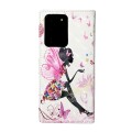 For Samsung Galaxy S20 Ultra Oil Embossed 3D Drawing Leather Phone Case(Flower Fairy)