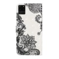 For Samsung Galaxy S20 Ultra Oil Embossed 3D Drawing Leather Phone Case(Lace Flower)
