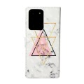 For Samsung Galaxy S20 Ultra Oil Embossed 3D Drawing Leather Phone Case(Triangular Marble)