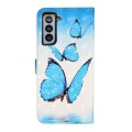 For Samsung Galaxy S21+ 5G Oil Embossed 3D Drawing Leather Phone Case(3 Butterflies)