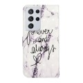 For Samsung Galaxy S21 Ultra 5G Oil Embossed 3D Drawing Leather Phone Case(Words Marble)