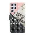 For Samsung Galaxy S22 Ultra 5G Oil Embossed 3D Drawing Leather Phone Case(Stitching Marble)