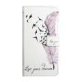 For Samsung Galaxy S22 Ultra 5G Oil Embossed 3D Drawing Leather Phone Case(Feather)