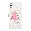 For Samsung Galaxy S23 5G Oil Embossed 3D Drawing Leather Phone Case(Triangular Marble)