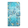 For Samsung Galaxy S23 Ultra 5G Oil Embossed 3D Drawing Leather Phone Case(Blue Butterflies)