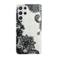 For Samsung Galaxy S23 Ultra 5G Oil Embossed 3D Drawing Leather Phone Case(Lace Flower)