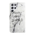 For Samsung Galaxy S23 Ultra 5G Oil Embossed 3D Drawing Leather Phone Case(Words Marble)