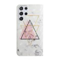 For Samsung Galaxy S23 Ultra 5G Oil Embossed 3D Drawing Leather Phone Case(Triangular Marble)
