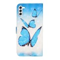 For Samsung Galaxy S23 FE 5G Oil Embossed 3D Drawing Leather Phone Case(3 Butterflies)
