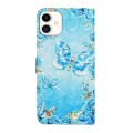 For Samsung Galaxy A05 Oil Embossed 3D Drawing Leather Phone Case(Blue Butterflies)
