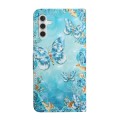 For Samsung Galaxy A05s Oil Embossed 3D Drawing Leather Phone Case(Blue Butterflies)