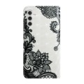 For Samsung Galaxy A15 Oil Embossed 3D Drawing Leather Phone Case(Lace Flower)