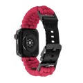 For Apple Watch SE 2023 44mm Paracord Plain Braided Webbing Buckle Watch Band(Red)