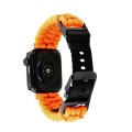 For Apple Watch SE 2023 44mm Paracord Plain Braided Webbing Buckle Watch Band(Orange)