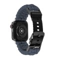 For Apple Watch SE 2023 44mm Paracord Plain Braided Webbing Buckle Watch Band(Grey)