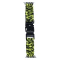 For Apple Watch SE 2023 44mm Paracord Plain Braided Webbing Buckle Watch Band(Black Yellow)
