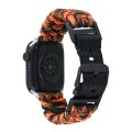 For Apple Watch SE 2023 44mm Paracord Plain Braided Webbing Buckle Watch Band(Black Orange)