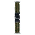 For Apple Watch Ultra 2 49mm Paracord Plain Braided Webbing Buckle Watch Band(Army Green Orange)