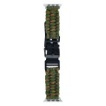 For Apple Watch Series 9 45mm Paracord Plain Braided Webbing Buckle Watch Band(Army Green Orange)