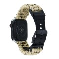 For Apple Watch Series 9 45mm Paracord Plain Braided Webbing Buckle Watch Band(Khaki Camouflage)