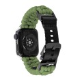 For Apple Watch Series 9 41mm Paracord Plain Braided Webbing Buckle Watch Band(Army Green)