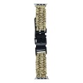 For Apple Watch Series 9 41mm Paracord Plain Braided Webbing Buckle Watch Band(Khaki Camouflage)