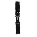 For Apple Watch Ultra 49mm Paracord Plain Braided Webbing Buckle Watch Band(Black)