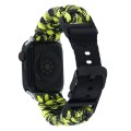 For Apple Watch Ultra 49mm Paracord Plain Braided Webbing Buckle Watch Band(Black Yellow)