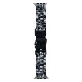 For Apple Watch Series 8 41mm Paracord Plain Braided Webbing Buckle Watch Band(Black White)