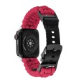 For Apple Watch Series 8 45mm Paracord Plain Braided Webbing Buckle Watch Band(Red)